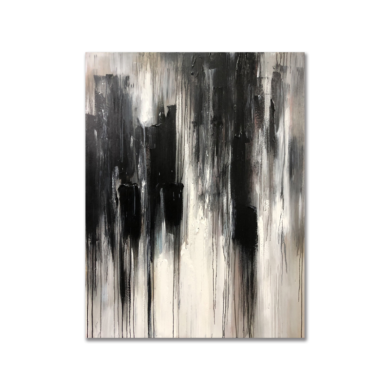 Cuadros dekorative schwarze handfarbe acryl malerei leinwand abstrakt wand dekor öl hängen malerei groß